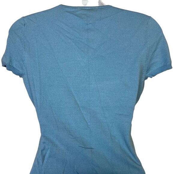 Ann Taylor Loft Y2K Silk Blend Knit Thin Short Sleeve Wrap Look Sweater NWT XS - Picture 12 of 16